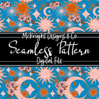 Seamless Pattern Digital Design - Sun Moon & Stars - McKnight Designs & Co