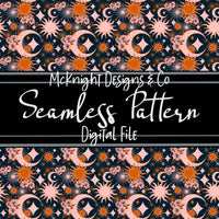 Seamless Pattern Digital Design - Sun Moon & Stars - McKnight Designs & Co