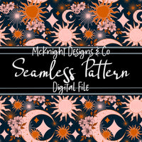 Seamless Pattern Digital Design - Sun Moon & Stars - McKnight Designs & Co