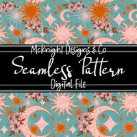 Seamless Pattern Digital Design - Sun Moon & Stars - McKnight Designs & Co