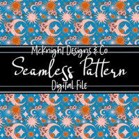 Seamless Pattern Digital Design - Sun Moon & Stars - McKnight Designs & Co