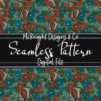 Seamless Pattern Digital Design - Tarot - Floral Death - McKnight Designs & Co