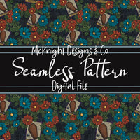 Seamless Pattern Digital Design - Tarot - Floral Death - McKnight Designs & Co