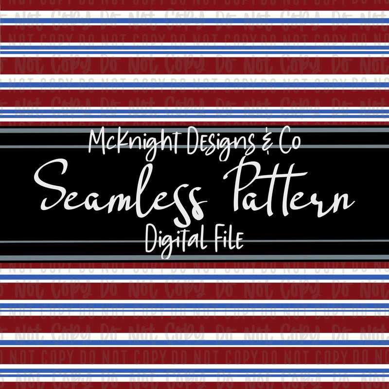 Simple Non - Seamless Print (Coordinating) - Independence Day - Horizontal Lines v1 - McKnight Designs & Co