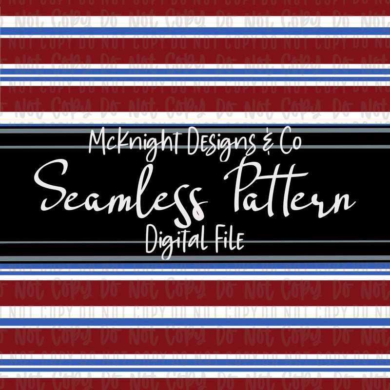 Simple Non - Seamless Print (Coordinating) - Independence Day - Horizontal Lines v1 - McKnight Designs & Co