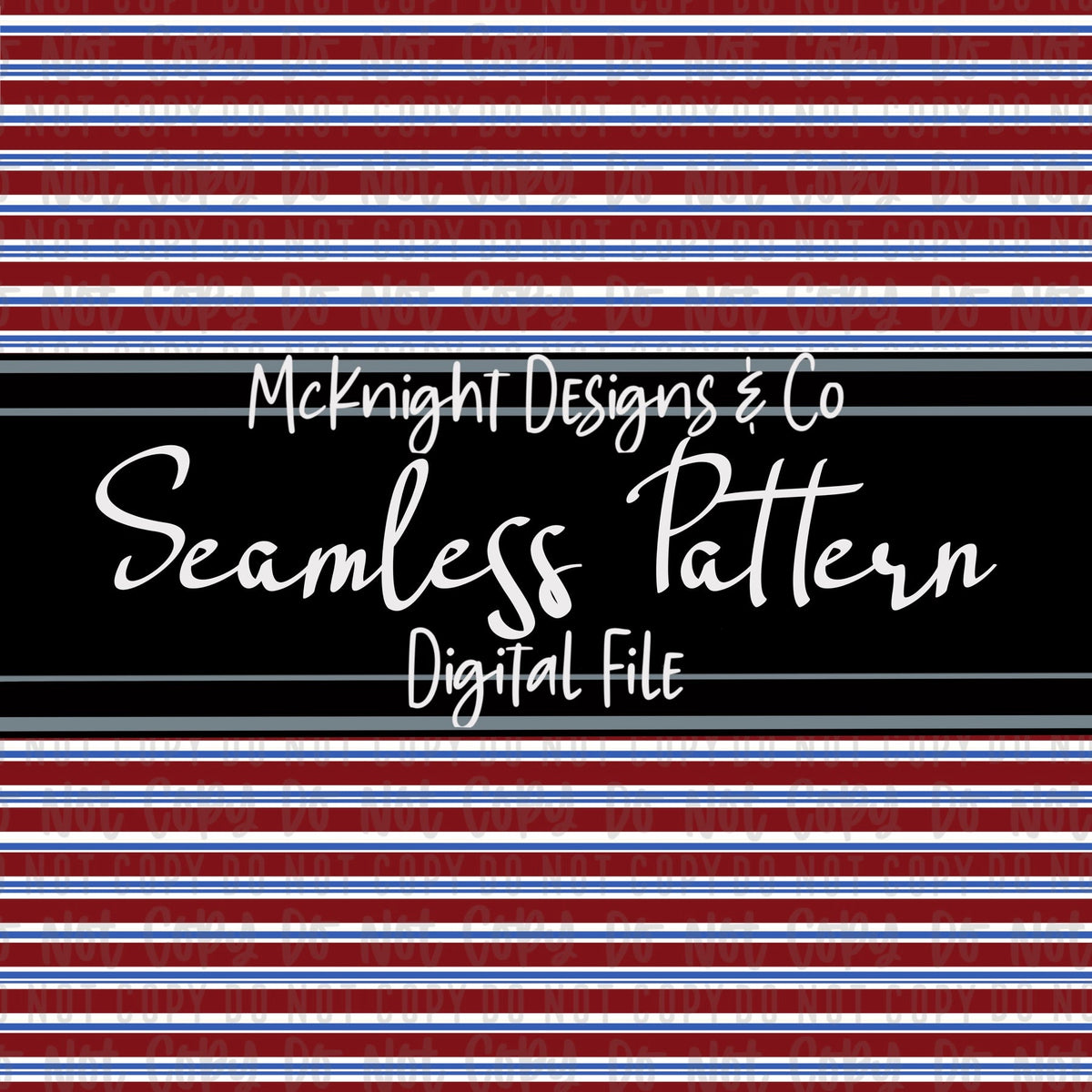 Simple Non - Seamless Print (Coordinating) - Independence Day - Horizontal Lines v1 - McKnight Designs & Co