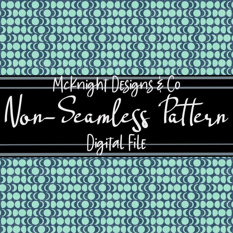 Simple Non - Seamless Print (Coordinating Pattern) Moon Phases - McKnight Designs & Co