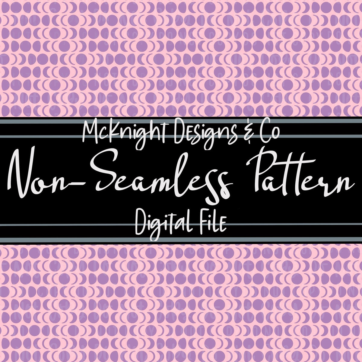 Simple Non - Seamless Print (Coordinating Pattern) Moon Phases - McKnight Designs & Co