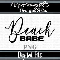 Single Color Digital Design - Beach Babe - McKnight Designs & Co