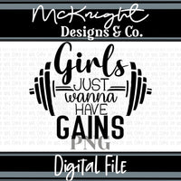 Single Color Digital Design - Gym - Girls Lifting - McKnight Designs & Co