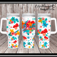 Tumbler Wrap Digital Design - 40 oz - Bloom Florals - McKnight Designs & Co