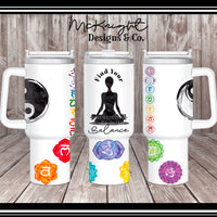 Tumbler Wrap Digital Design - 40 oz - Find Your Balance - McKnight Designs & Co