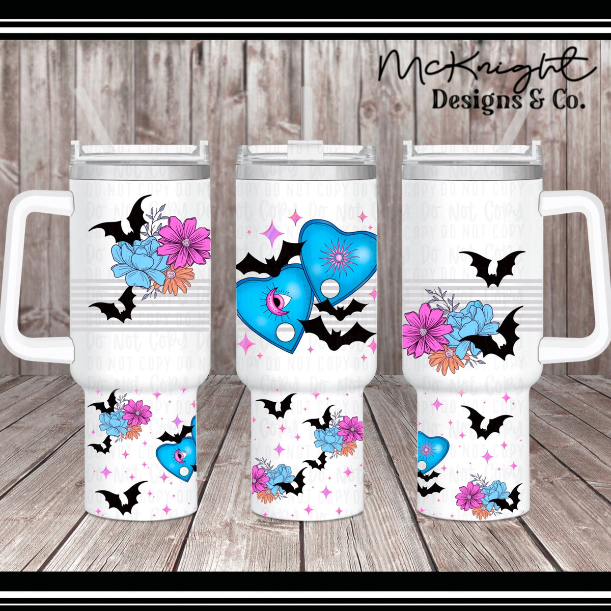 Tumbler Wrap Digital Design - 40 oz - Spooky Planchettes - McKnight Designs & Co